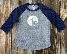 Toddler Grey/Navy Captain Doug Baseball Tee