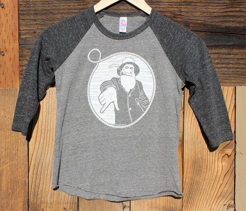 Youth Charcoal/Grey Captain Doug Baseball Tee