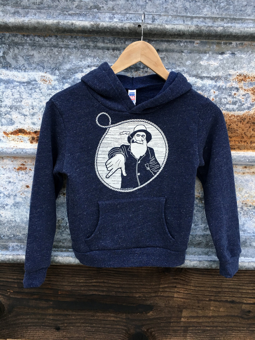 Youth Heather Navy Captain Doug Pullover Hoodie
