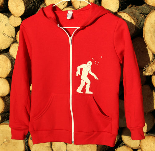Youth Red Yeti Zip-Up Hoodie